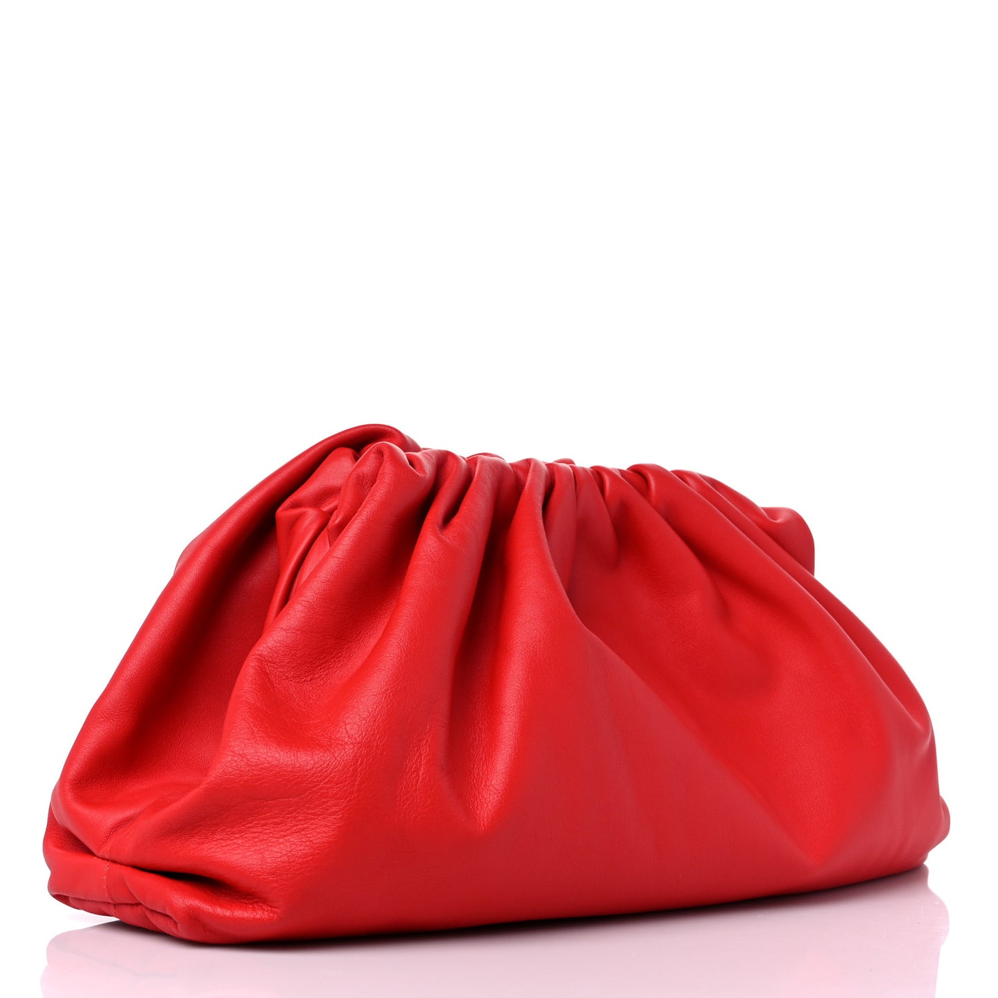 Smooth Butter Calf The Pouch Oversized Clutch Bright Red
