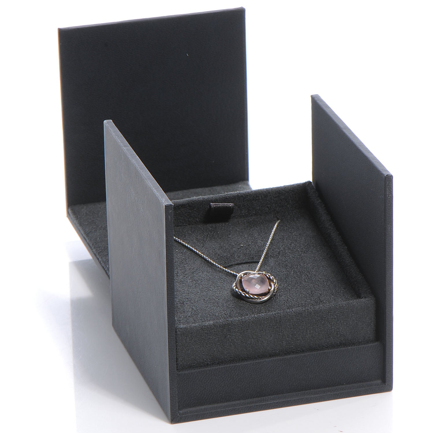 David Yurman Sterling Silver Infinity Rose Quartz Necklace 5 of 5
