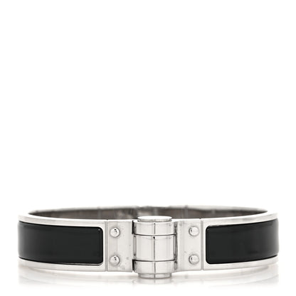 Hermes Enamel Charniere Uni Narrow Hinged Bracelet S Black 1 of 5