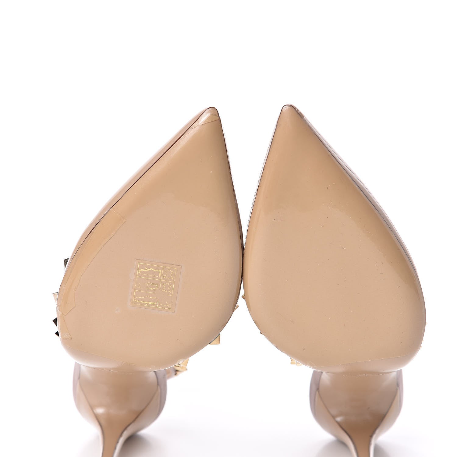 Valentino Garavani Patent Nappa Rockstud Ankle Strap 100mm Pumps 37.5 Camel Rose Poudre 7 of 8