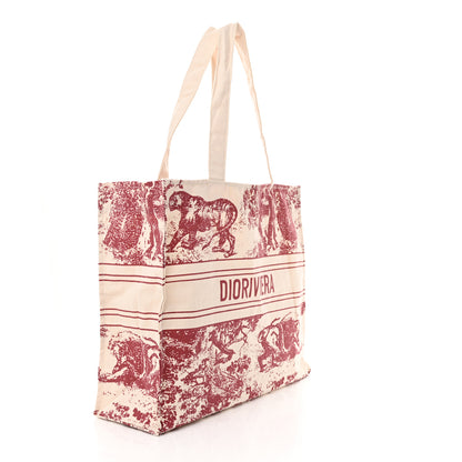 Christian Dior Canvas Dioriviera Tote Red 3 of 13