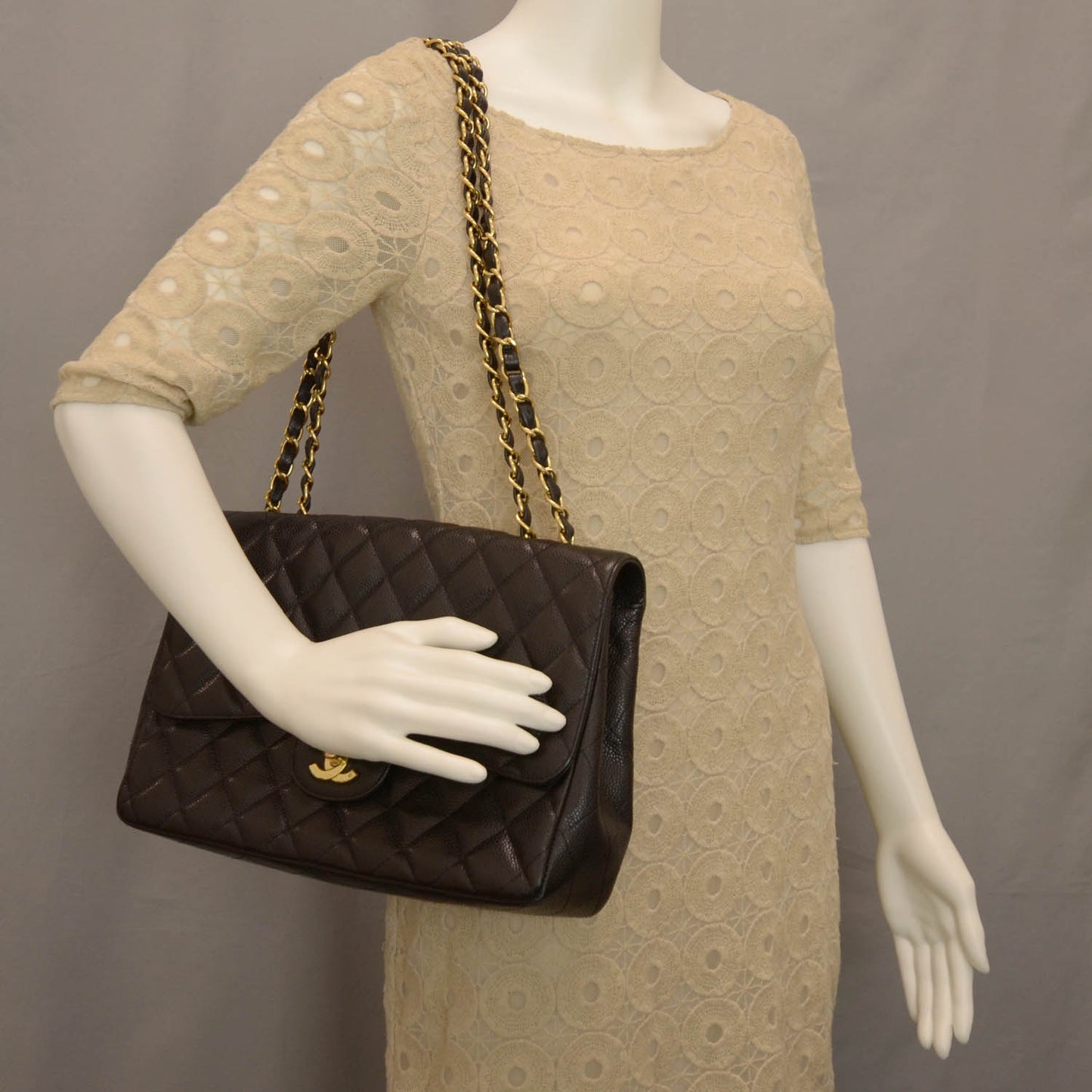 Caviar Jumbo Single Flap Black