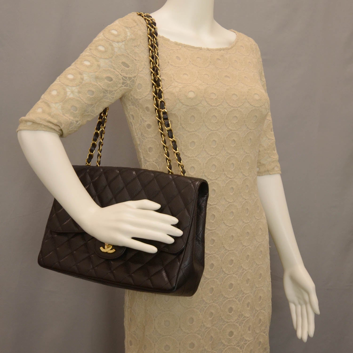 Chanel Caviar Jumbo Single Flap Black 2 of 9