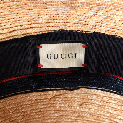 Gucci Abaca Straw Web Fedora Hat L 5 of 6