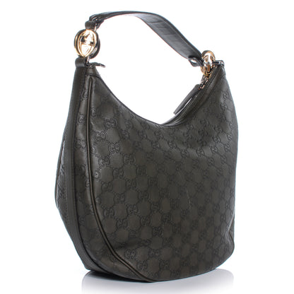 Gucci Guccissima Medium GG Twins Hobo Olive Green 3 of 9