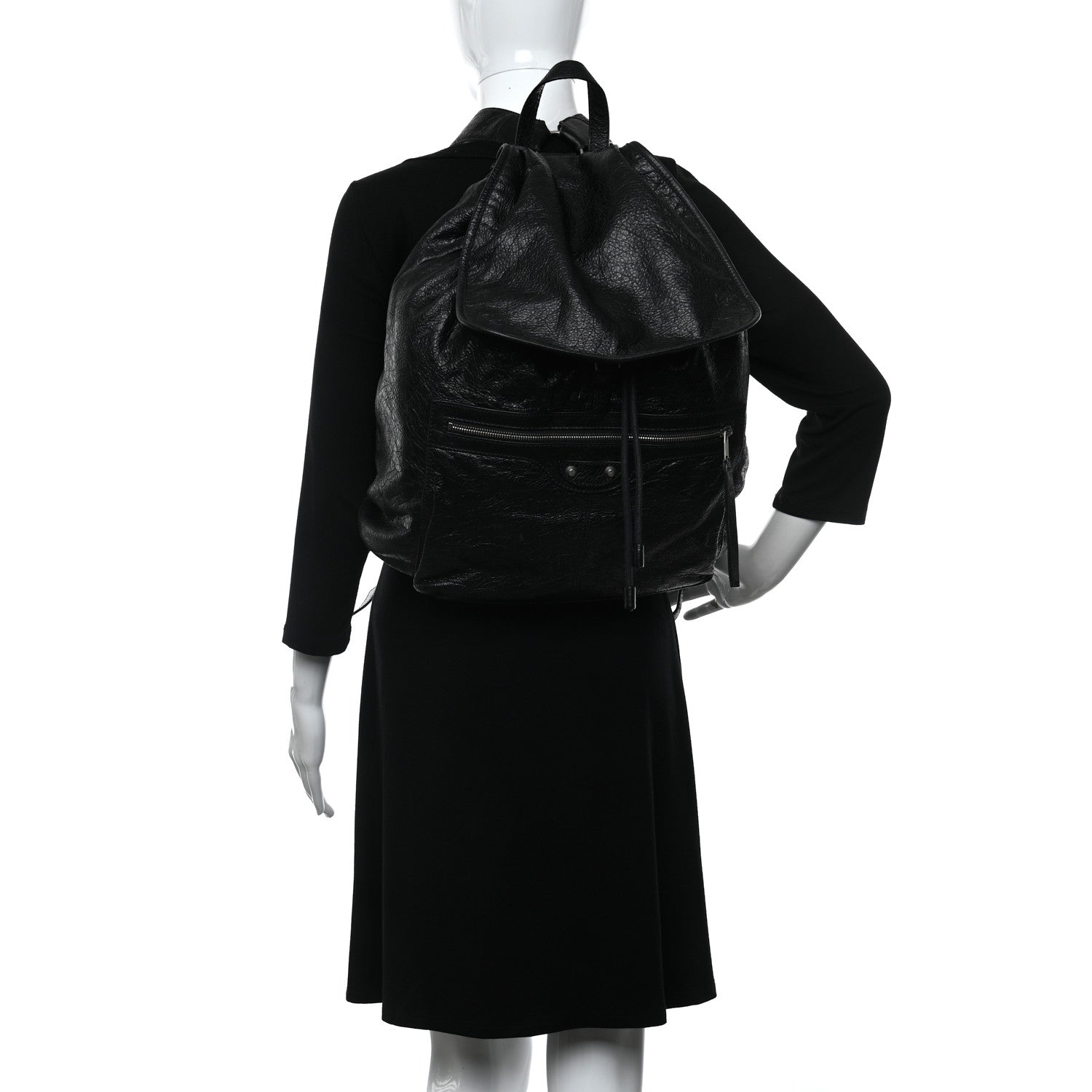 Balenciaga Agneau Classic Silver Hardware S Traveler Backpack Black 3 of 9