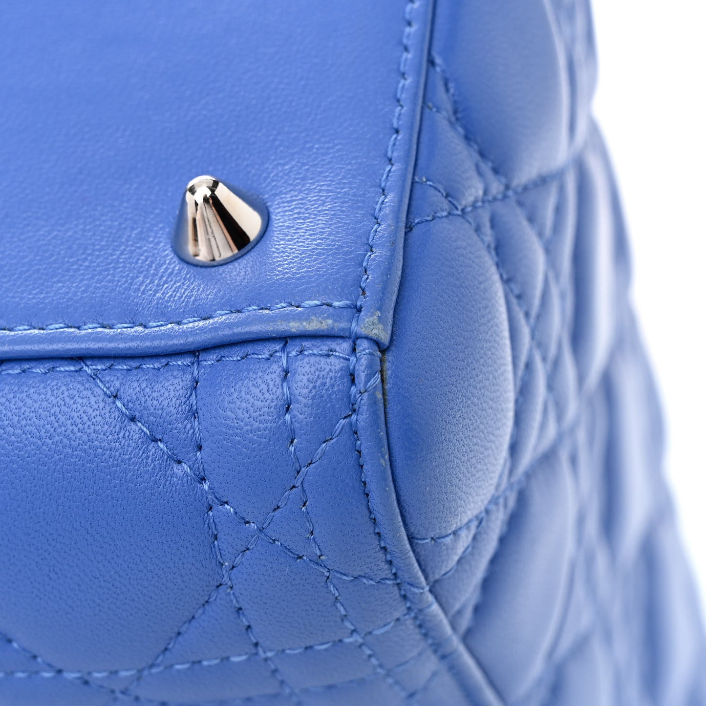 Lambskin Cannage Medium Lady Dior Blue Persan