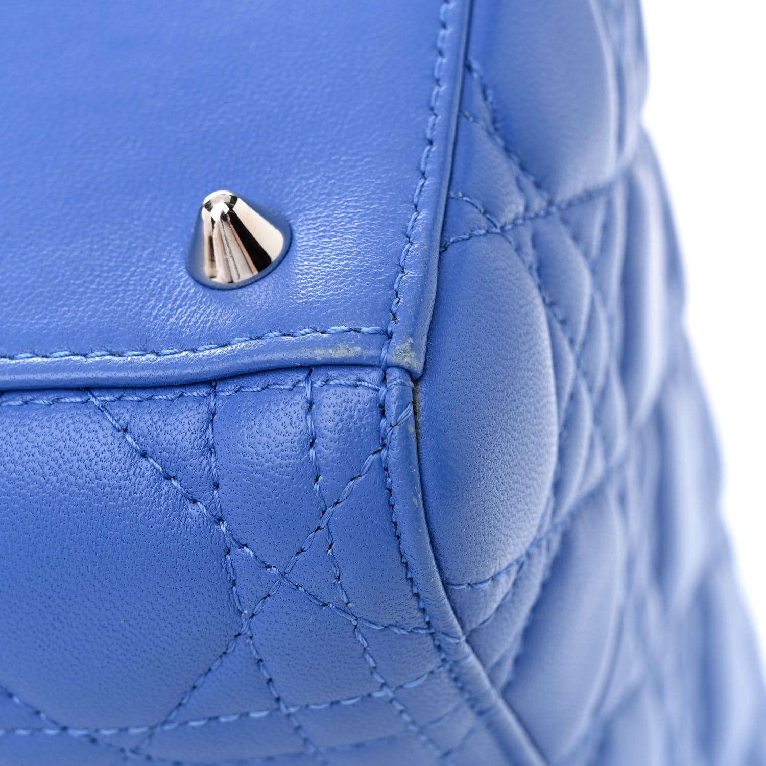 Christian Dior Lambskin Cannage Medium Lady Dior Blue Persan 12 of 12