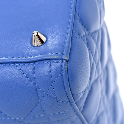 Christian Dior Lambskin Cannage Medium Lady Dior Blue Persan 12 of 12
