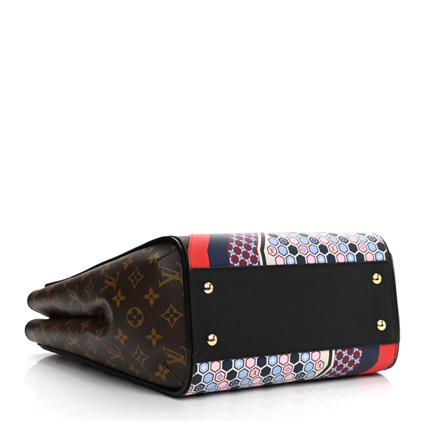 Calfskin Monogram Kimono Tote MM Rouge Navy