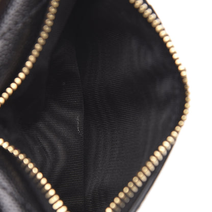 Saint Laurent Grain De Poudre Matelasse Chevron Monogram Compact Wallet Black 5 of 7