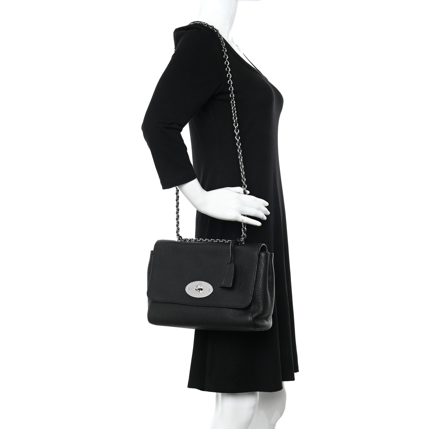 Mulberry Small Classic Grain Calfskin Medium Lily Flap Black 2 of 12
