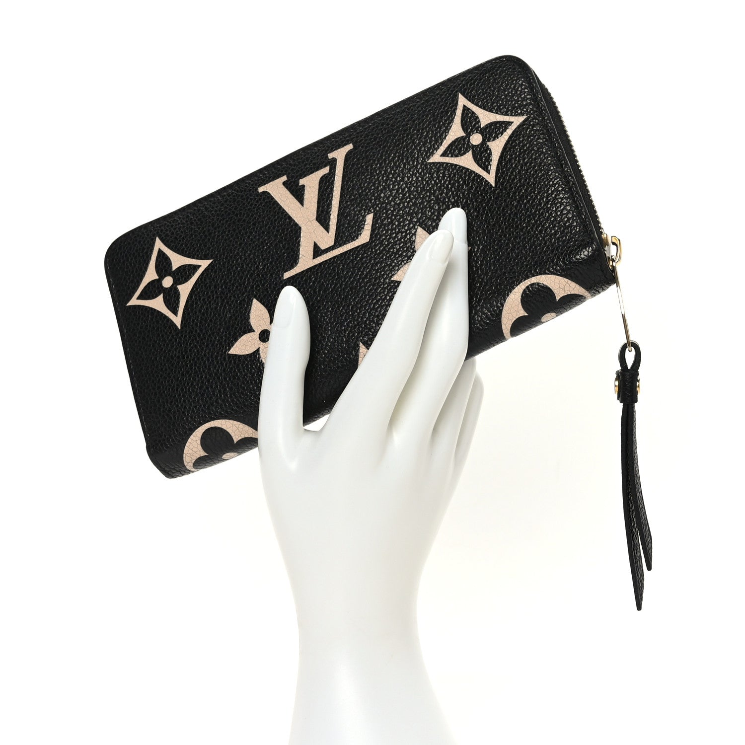 Louis Vuitton Empreinte Monogram Giant Zippy Wallet Black Beige 2 of 7