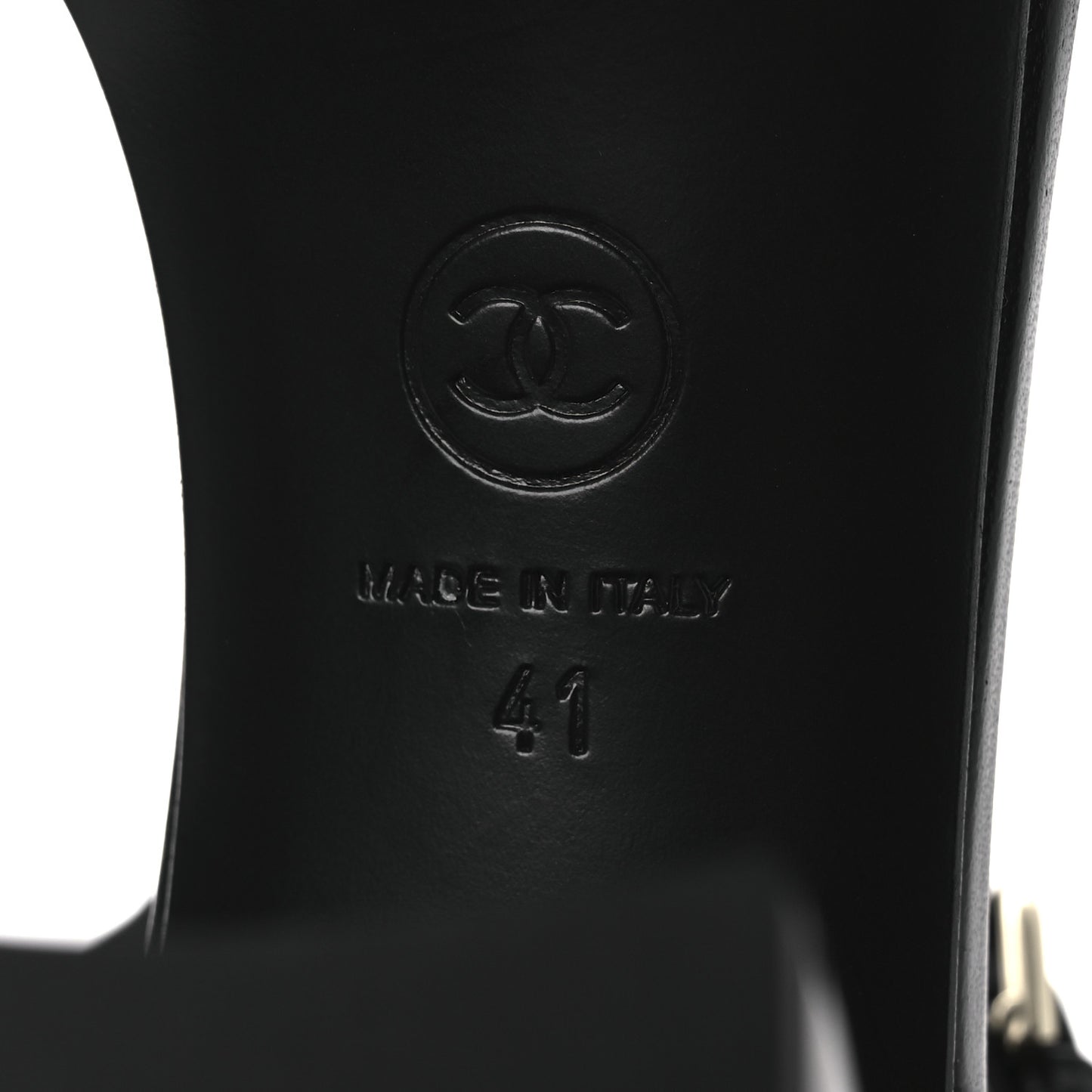 Lambskin Logo Platform Sandals 41 Black