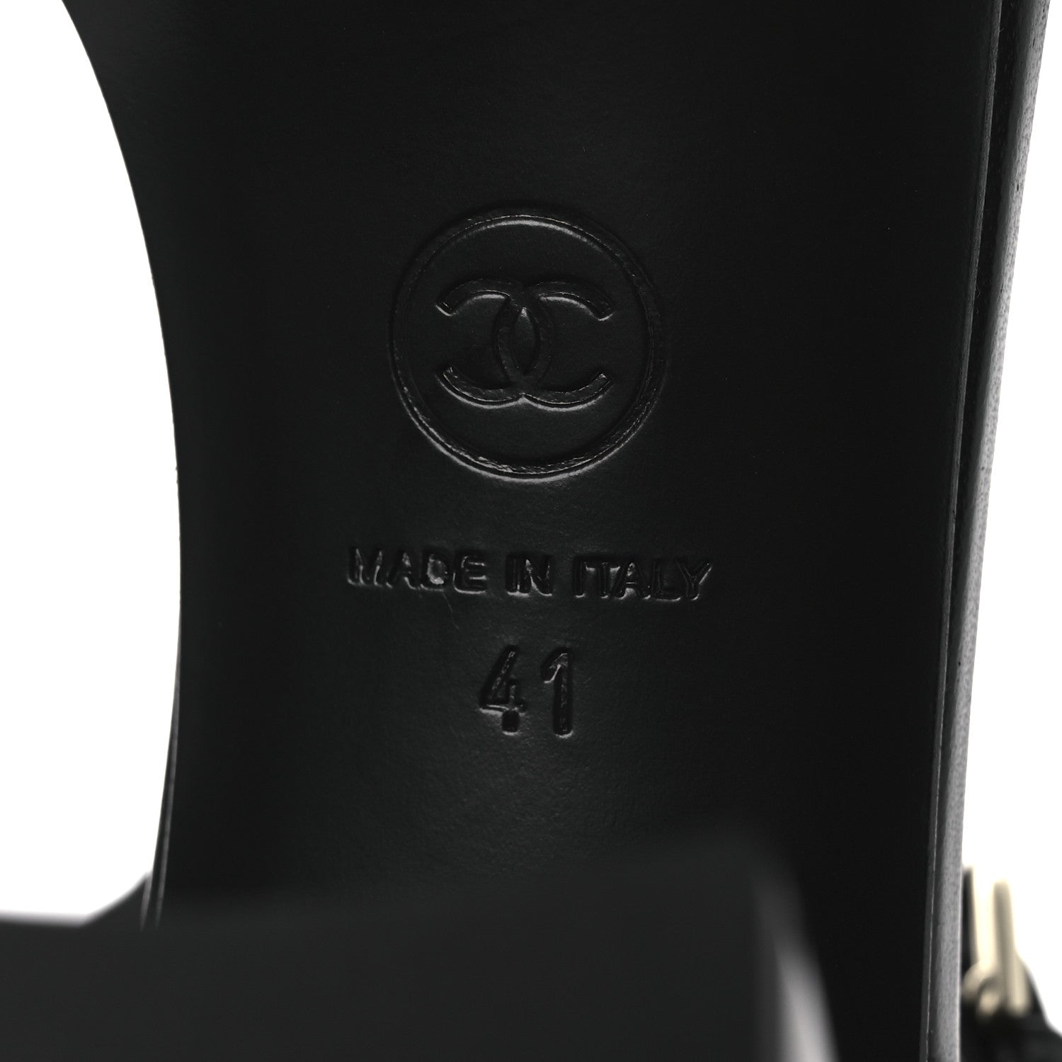 Chanel Lambskin Logo Platform Sandals 41 Black 8 of 12