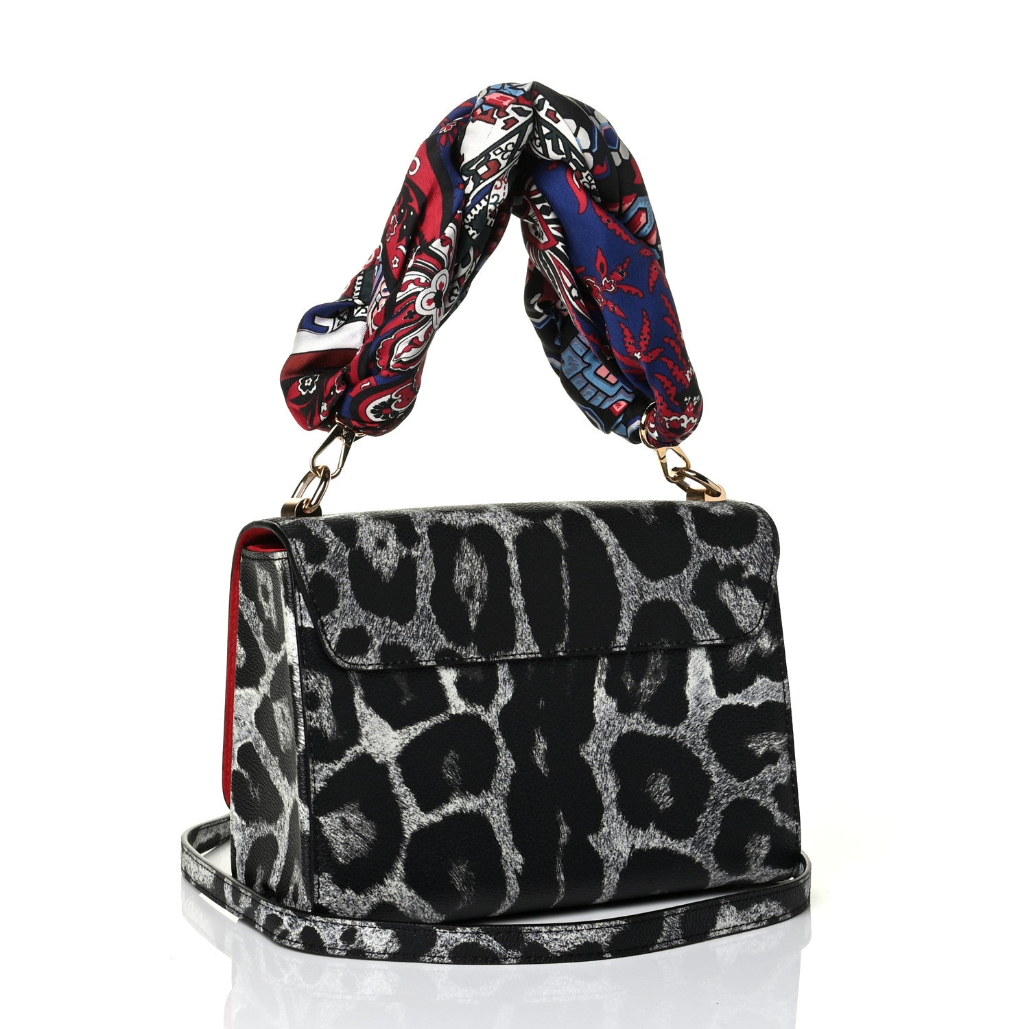 Louis Vuitton Calfskin Wild Animal Print Scarf Handle Twist Shoulder Bag MM 2 of 6