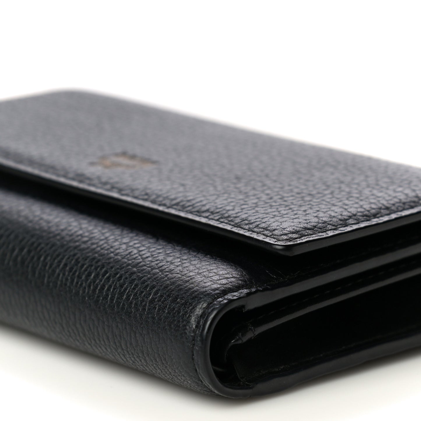 Calfskin Milla Tri-Fold Wallet Black