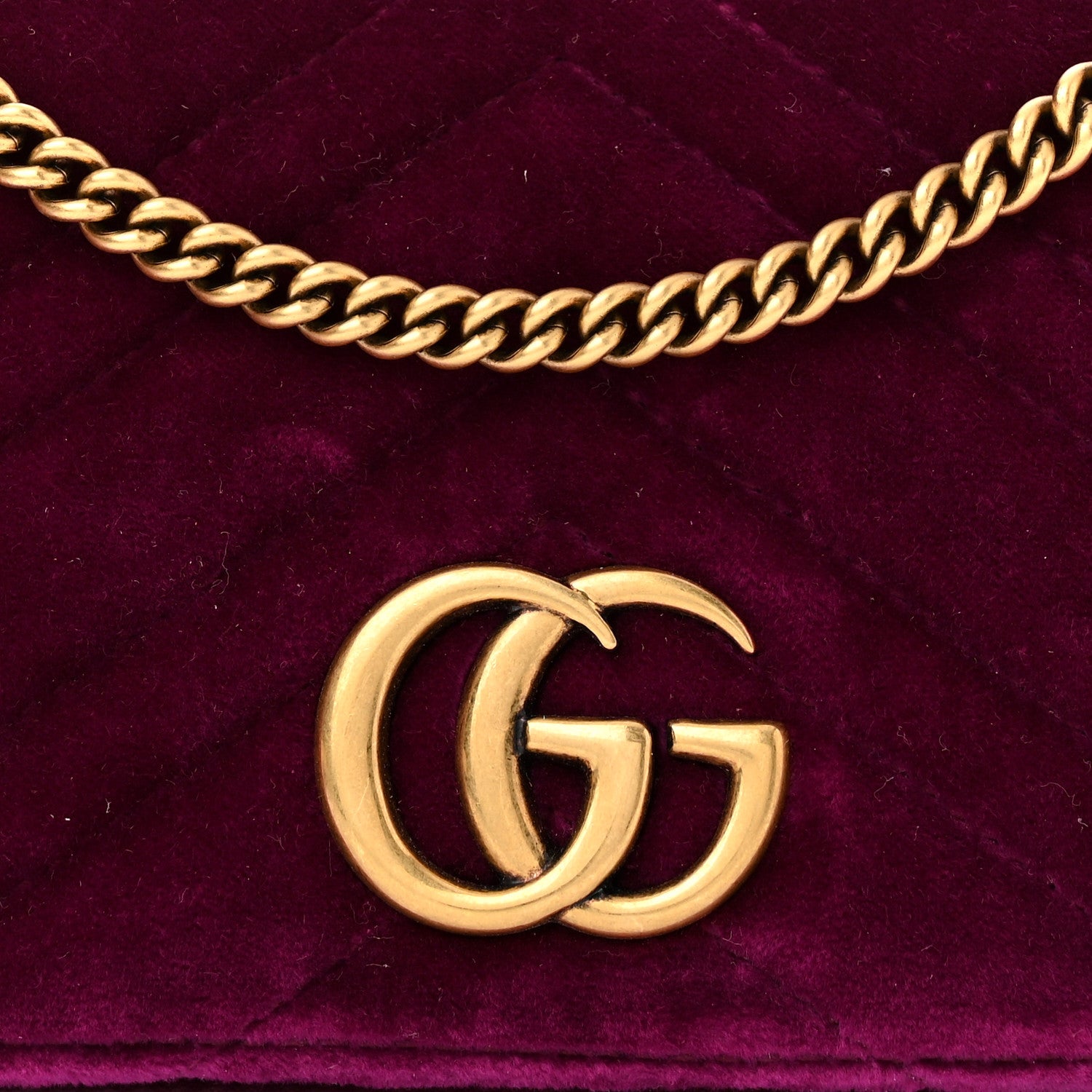 Gucci Velvet Matelasse GG Marmont Mini Bag Fuchsia Violet Cyclamen 7 of 11