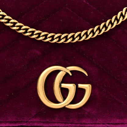 Gucci Velvet Matelasse GG Marmont Mini Bag Fuchsia Violet Cyclamen 7 of 11