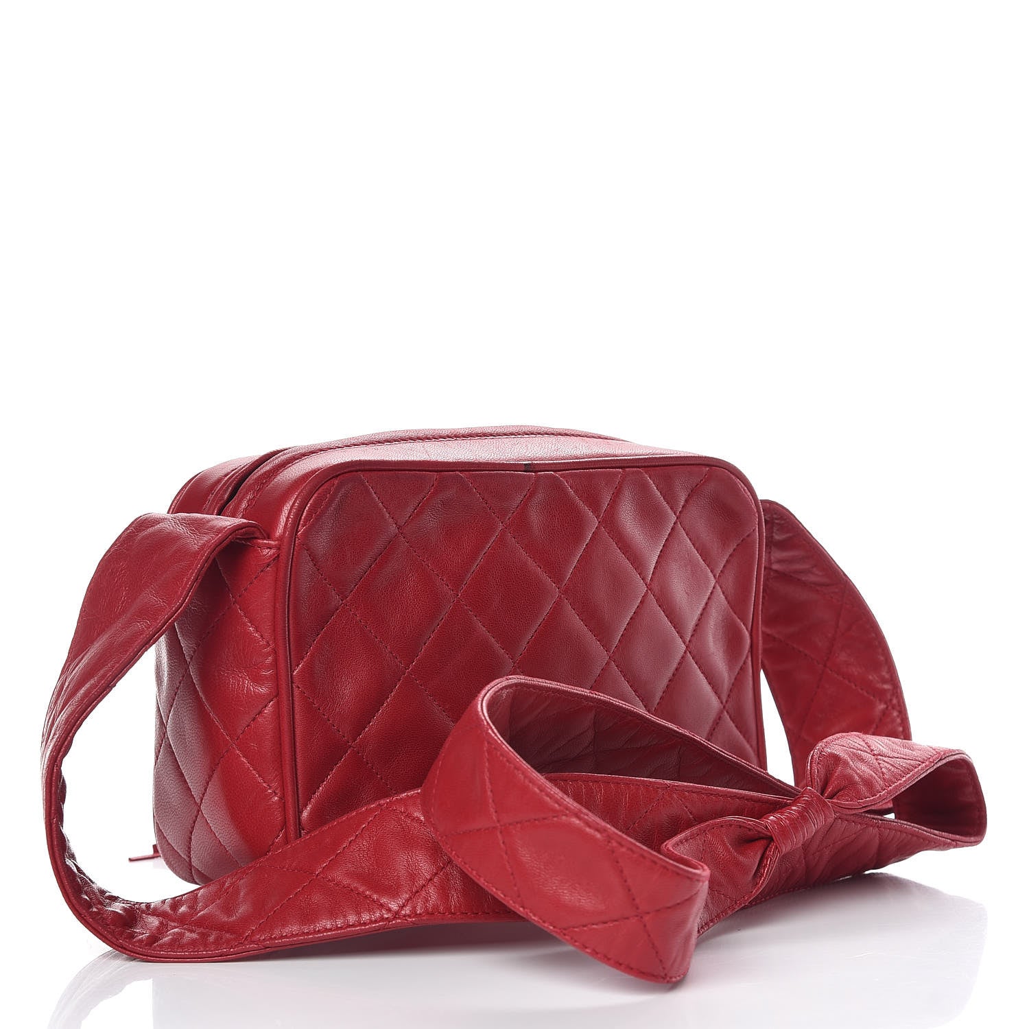 Chanel Lambskin Quilted Tassel Camera Case Red 3 of 11