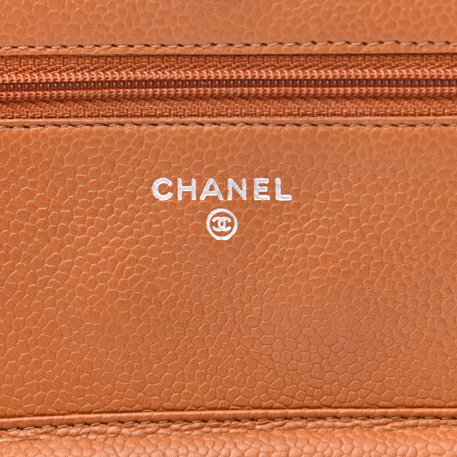 Chanel Caviar Quilted Wallet On Chain WOC Light Brown 5 of 10
