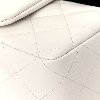 Chanel Lambskin Quilted Mini Rectangular Flap White Black 9 of 13