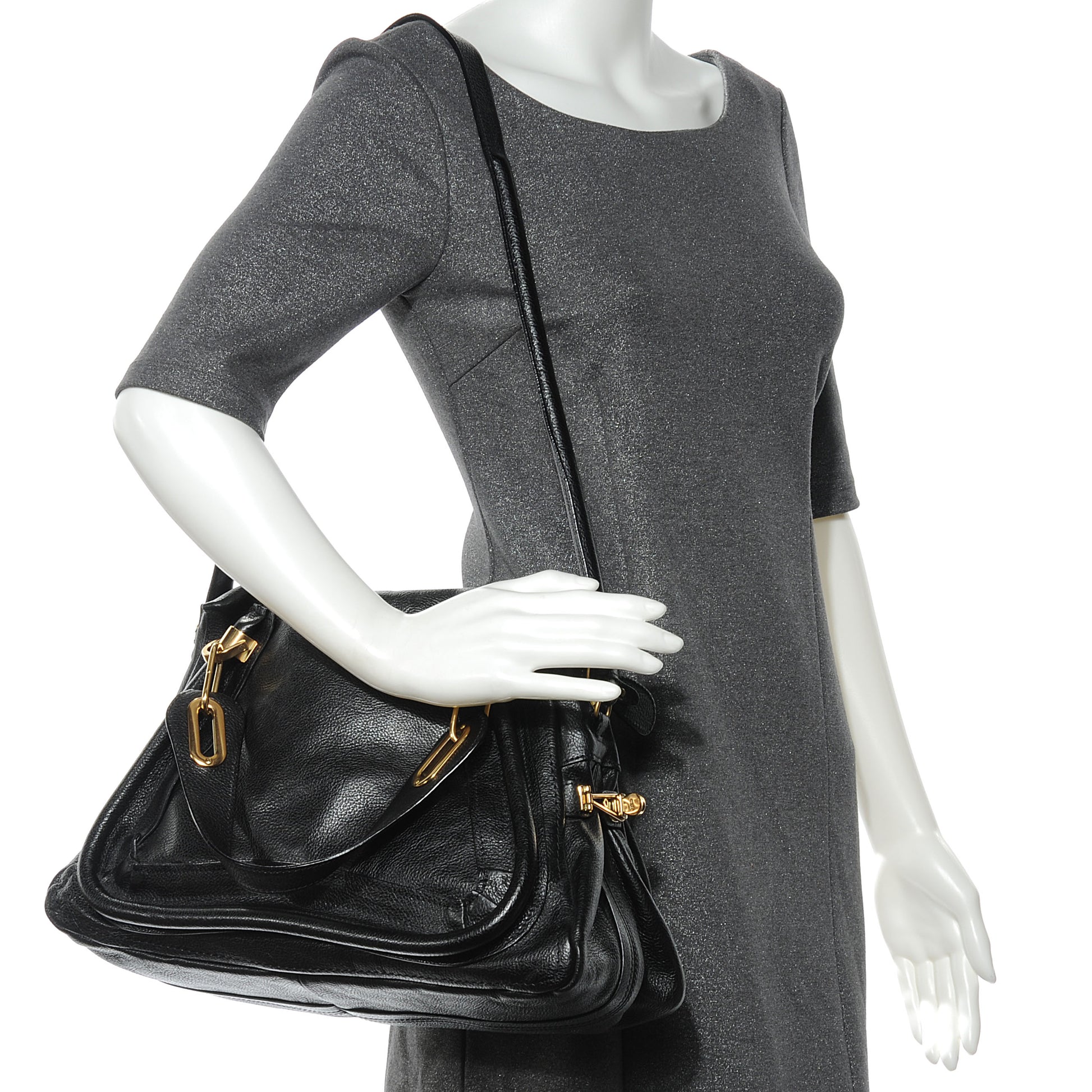 Chloe Grained Leather Medium Paraty Black 2 of 7