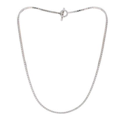 Hermes 18K White Gold Diamond Finesse Link Necklace 3 of 4