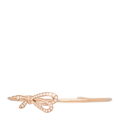 Tiffany 18K Rose Gold Diamond Bow Cuff Bracelet 1 of 4