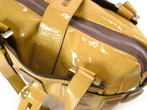 Chloe Patent Audra Tote Satchel Paille Yellow 7 of 12