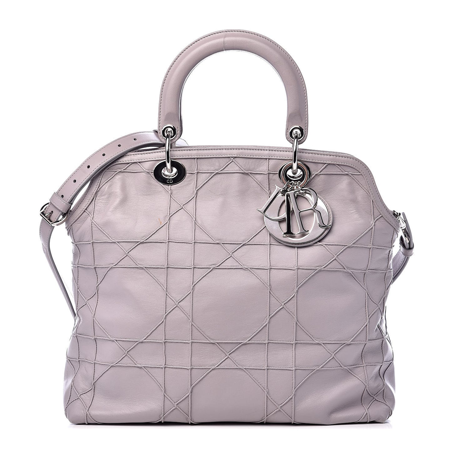 Lambskin Cannage Medium Granville Tote Grey