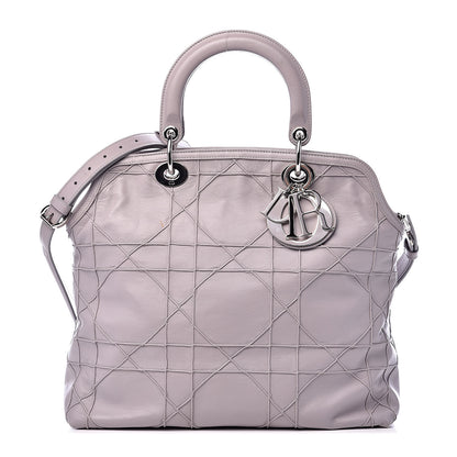 Christian Dior Lambskin Cannage Medium Granville Tote Grey 1 of 15