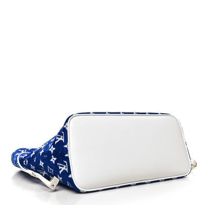 Louis Vuitton Jacquard Velvet Monogram LV Match Neverfull MM Bleu 3 of 8