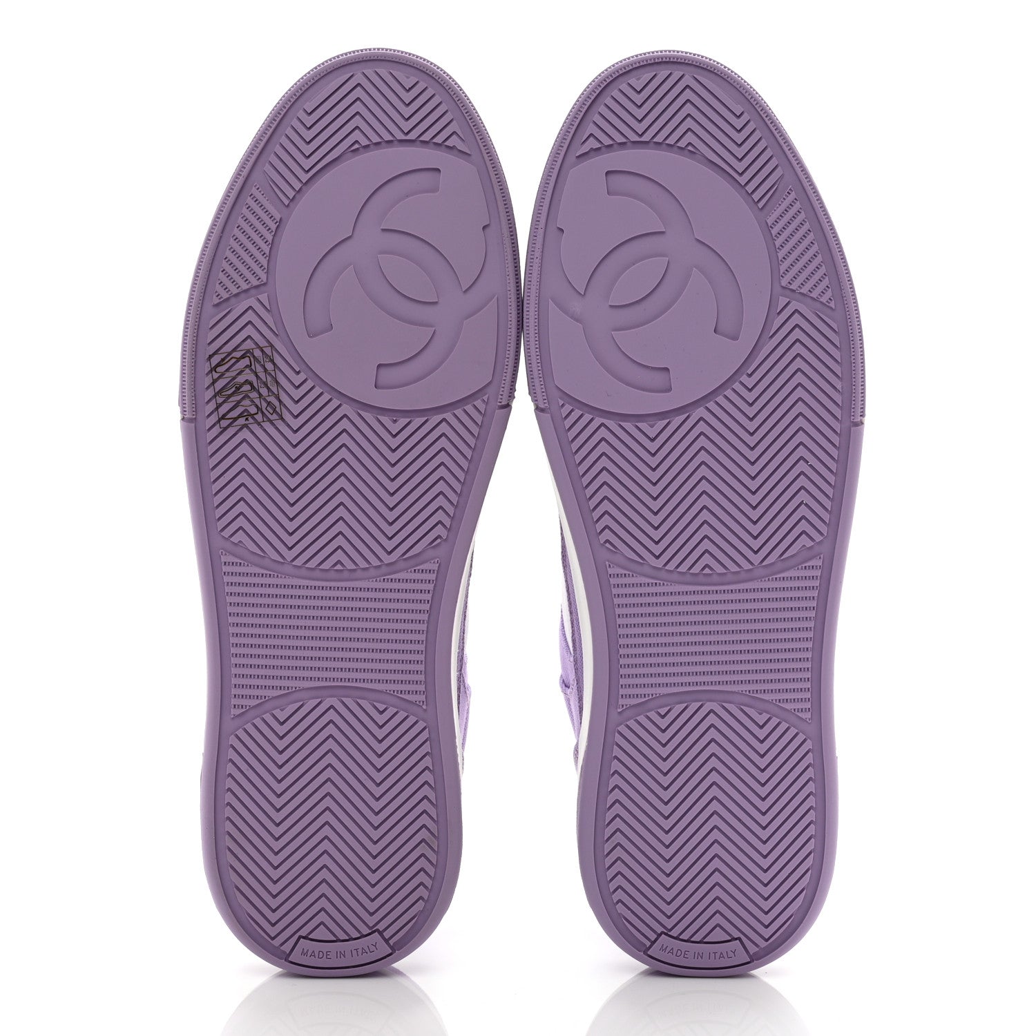 Chanel Cotton Sneakers 38.5 Purple White 5 of 8