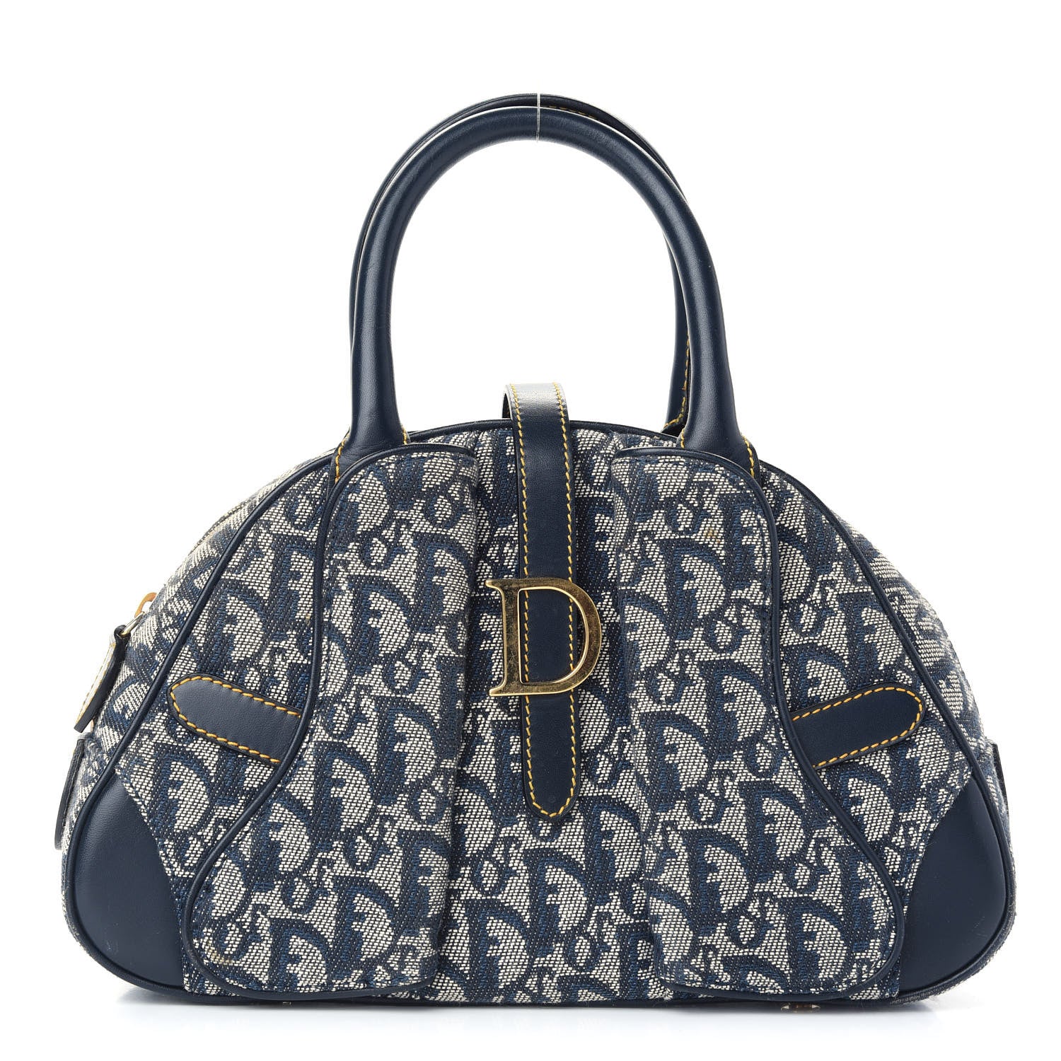 Christian Dior Monogram Mini Saddle Bowler Navy 1 of 9