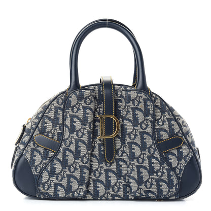 Christian Dior Monogram Mini Saddle Bowler Navy 1 of 9