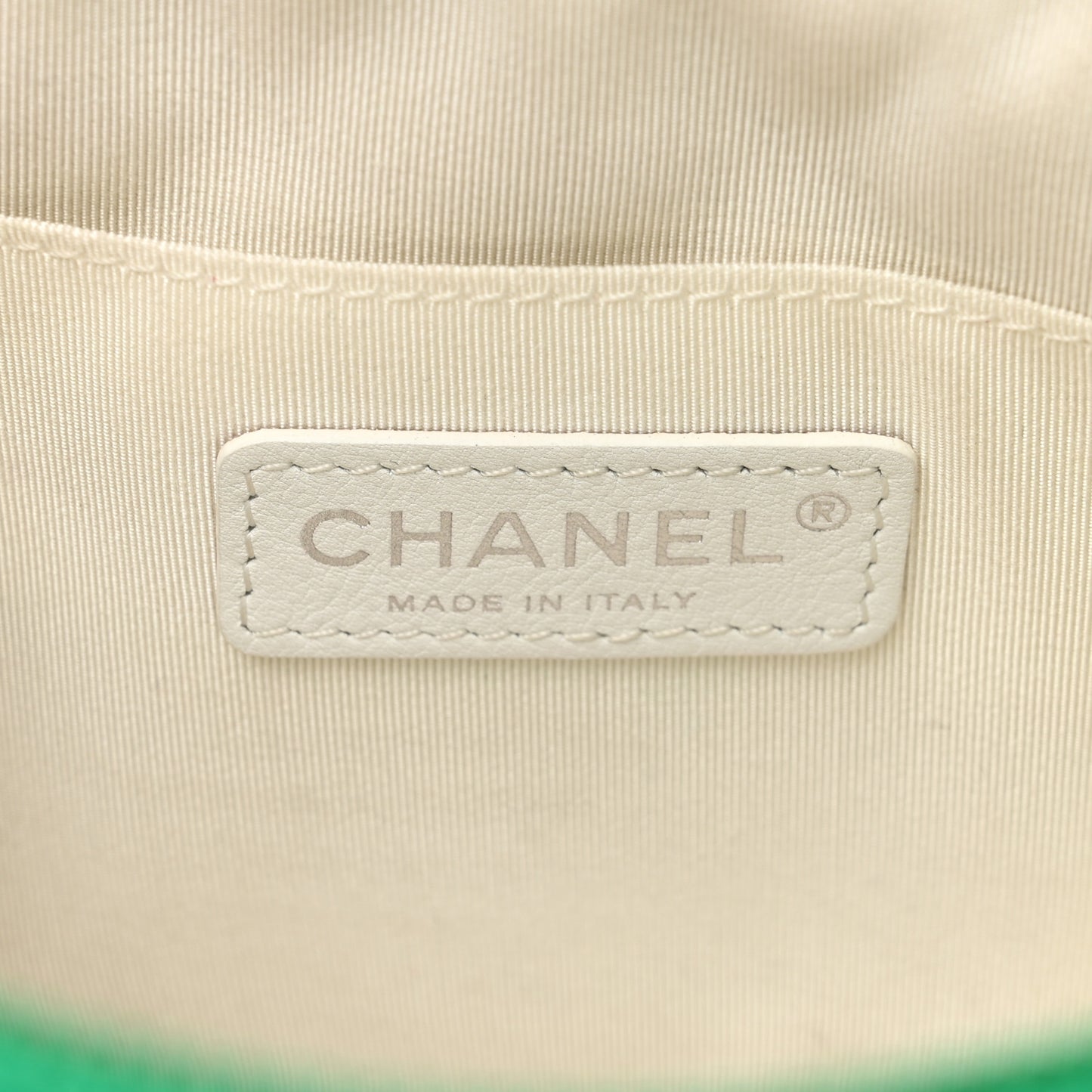 Mesh Fabric Quilted Camera Bag Green White