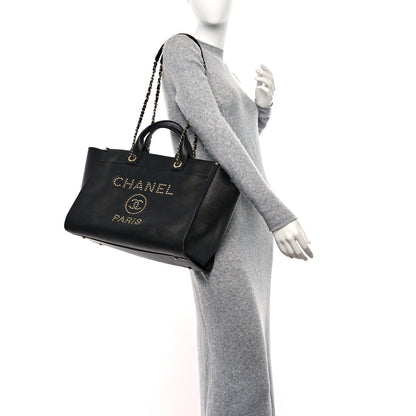 Chanel Caviar Large Studded Deauville Tote Black 2 of 9