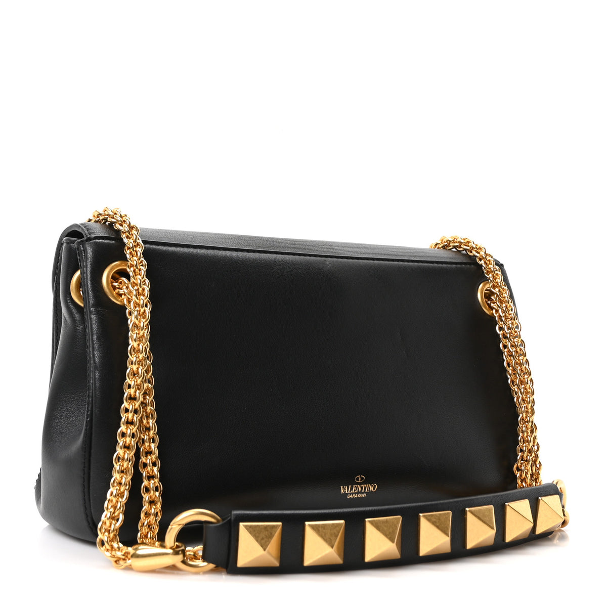 Valentino Garavani Nappa Stud Sign Shoulder Bag Black 3 of 9