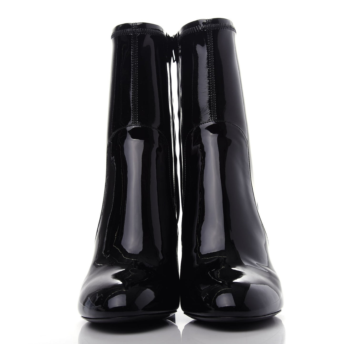 Patent Silhouette Ankle Boots 37 Black