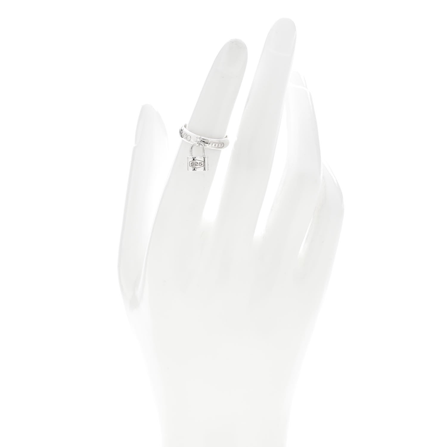 Tiffany Sterling Silver 1837 Lock Charm Ring 47 4 2 of 5