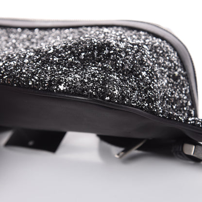 Saint Laurent Lambskin Glitter Belt Bag Metallic Black 10 of 11