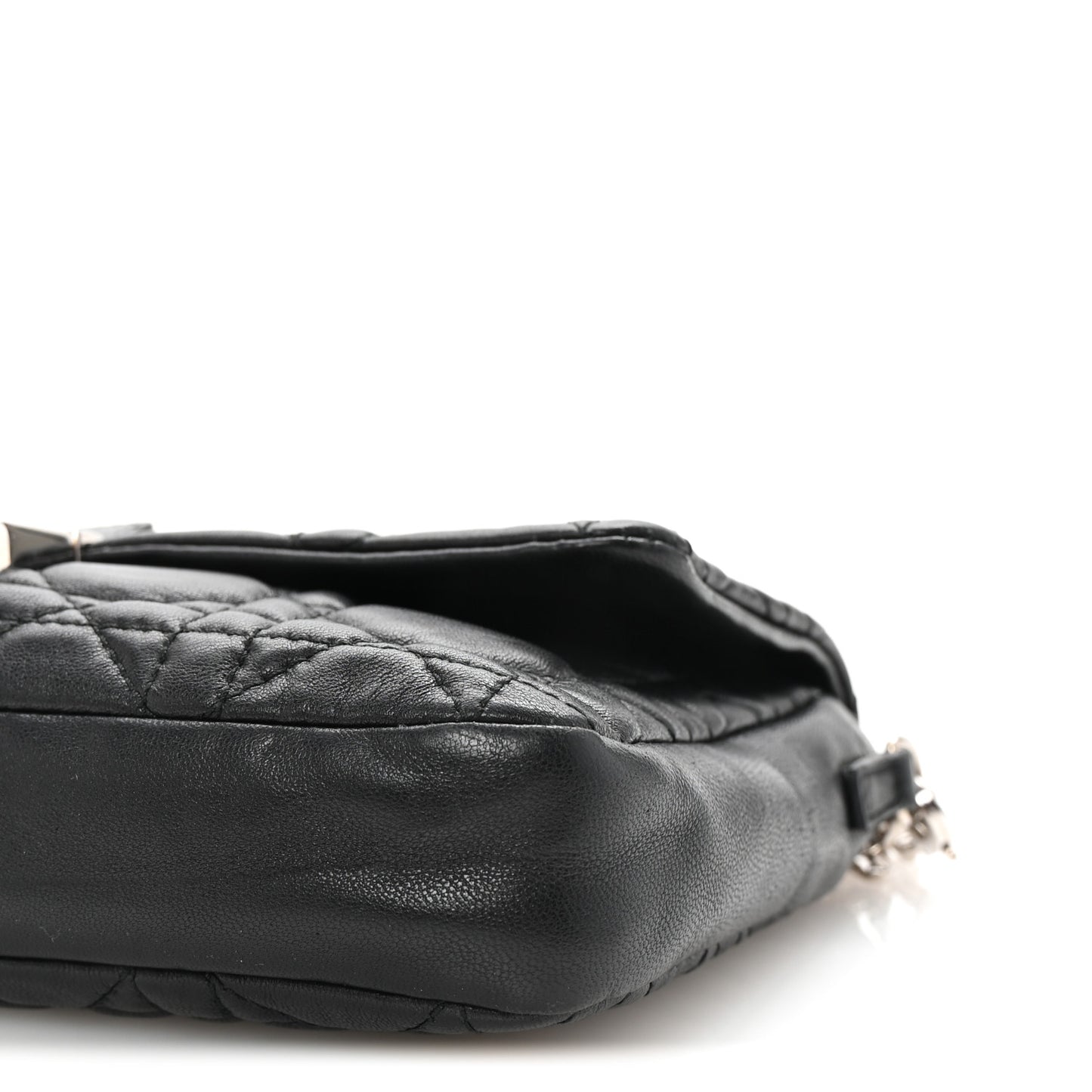 Lambskin Cannage Miss Dior Promenade Pouch Black