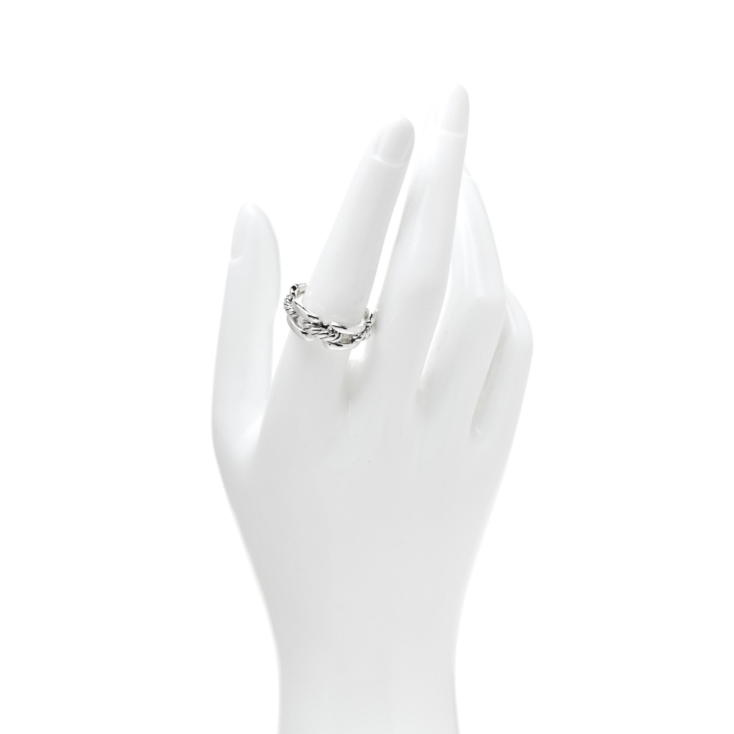 David Yurman Sterling Silver 8mm Wellesley Link Ring 57 8 2 of 5