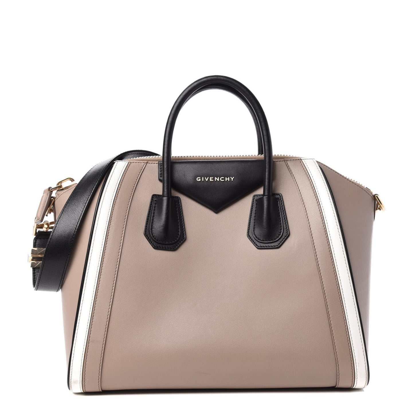 Calfskin Medium Tri-Color Antigona Beige Black White