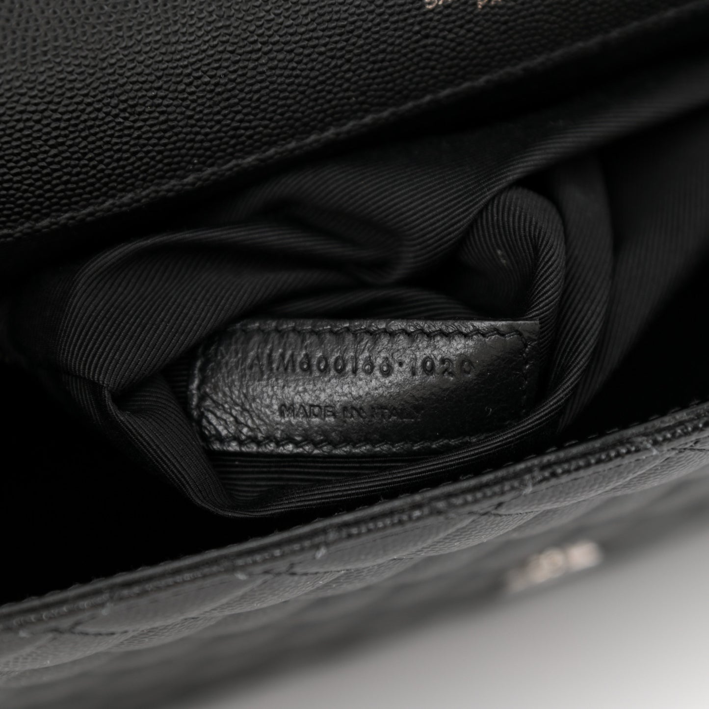 Grain De Poudre Textured Mixed Matelasse Large Triquilt Monogram Monochrome Satchel Black