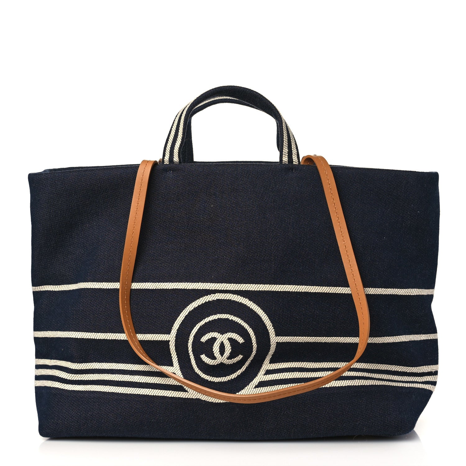 Chanel Denim Large Shopping Tote Blue 1 of 9