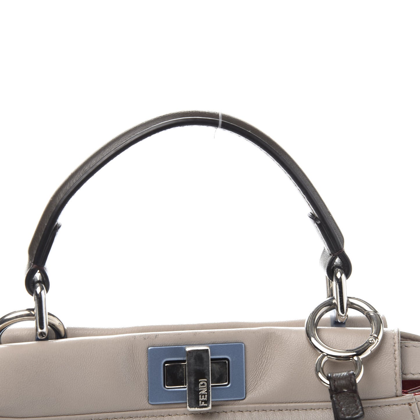 Nappa Colorblock Mini Peekaboo Iconic Satchel Grigio Polvere Carbone Bloody Mary