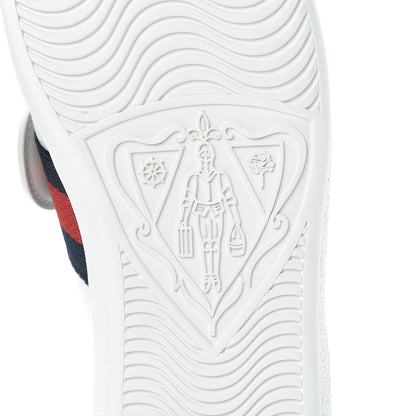 Gucci Calfskin Ayers Web Blind for Love Embroidered Mens Ace Sneakers 34.5 White 6 of 9