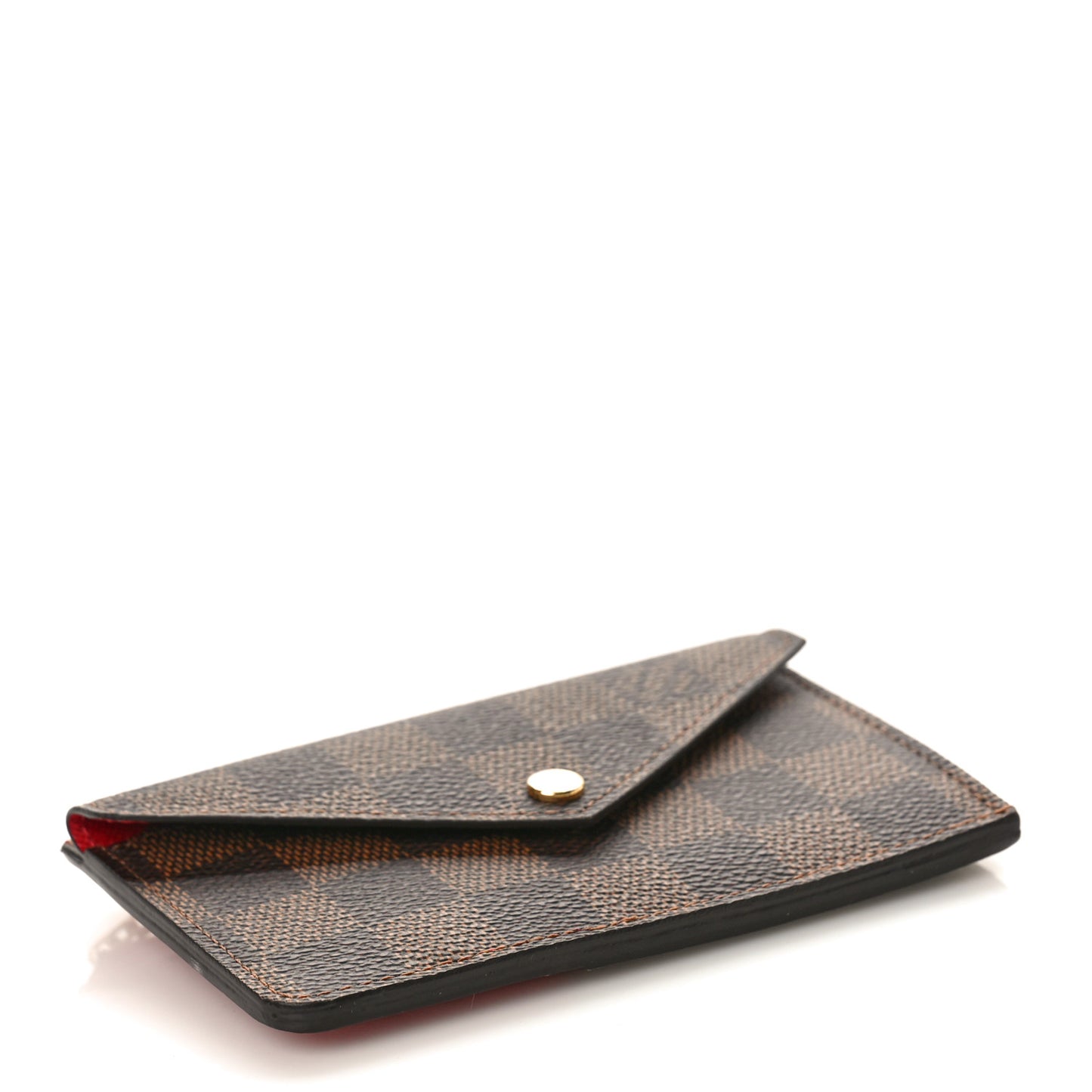 Damier Ebene Recto Verso Card Holder Red